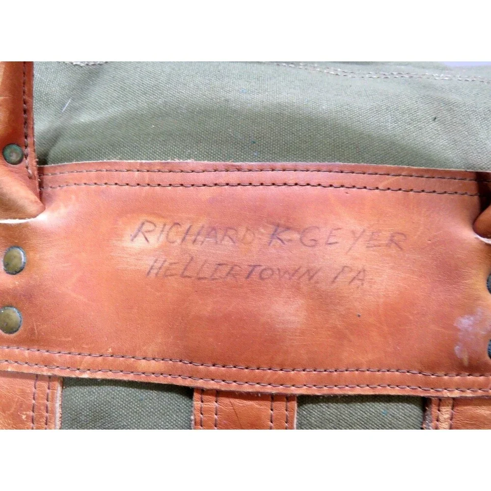 Vintage Orvis Canvas Leather Duffle Bag NO LABEL